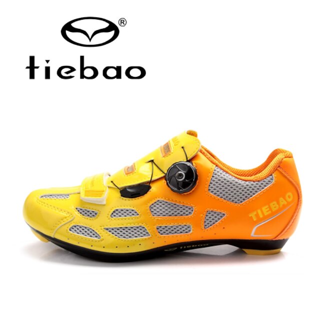  Tiebao® Road Bike Shoes Nylon Waterproof Breathable Anti-Slip Cycling Orange Green Blue Men's Cycling Shoes / Cushioning / Ventilation / Synthetic Microfiber PU / Cushioning / Ventilation