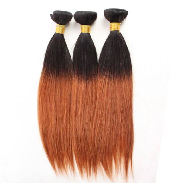  3 Bundles Malaysian Hair Straight Natural Color Hair Weaves / Hair Bulk Human Hair Weaves Human Hair Extensions