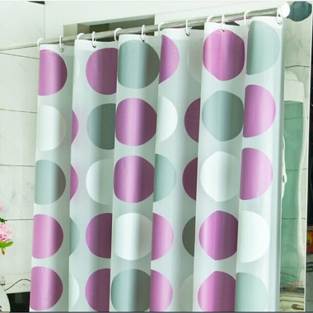  Vogue Thicken Waterproof Colorful Flower Bathroom Shower Curtain PEVA Bath