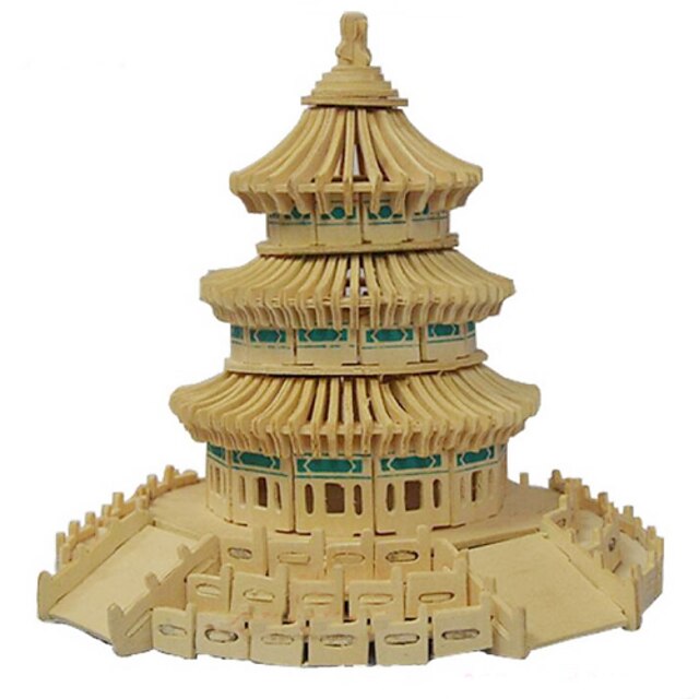  Kínai építészet Mennyei temploma 3D építőjátékok Fából készült építőjátékok Wood Model Fa Gyermek Felnőttek Játékok Ajándék