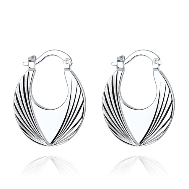  lureme®Fashion Style 925 Sterling Sliver Screw Thread Shaped Hoop Earrings