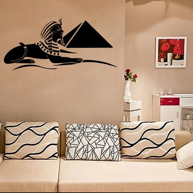  4082 Egyptian Sphinx and Pyramid Silhouette Wall Stickers Living Room Home Decorations PVC Decal Mural