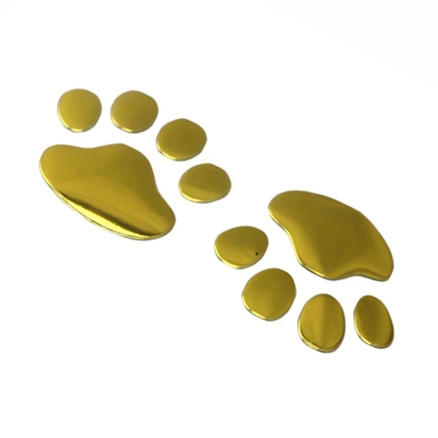  ZIQIAO 2pcs/ Lot Stylish Silver Funny Bear Paw Pet Animal Footprint Emblem 3D Car Stickers Auto Accessories