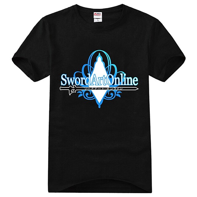  Inspired by SAO Swords Art Online Kirito Anime Cosplay Costumes Japanese Cosplay T-shirt Print Short Sleeve T-shirt For Unisex