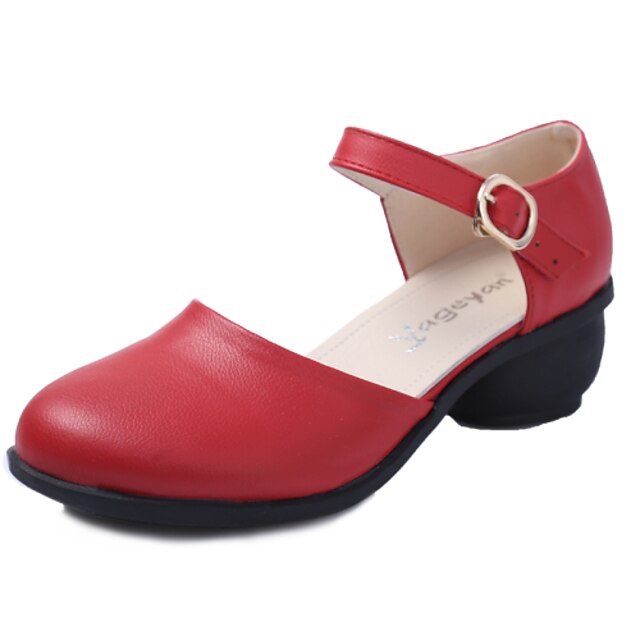  Damen Schuhe für modern Dance Sandalen Kubanischer Absatz Mikrofaser Schnalle Schwarz / Weiß / Rot