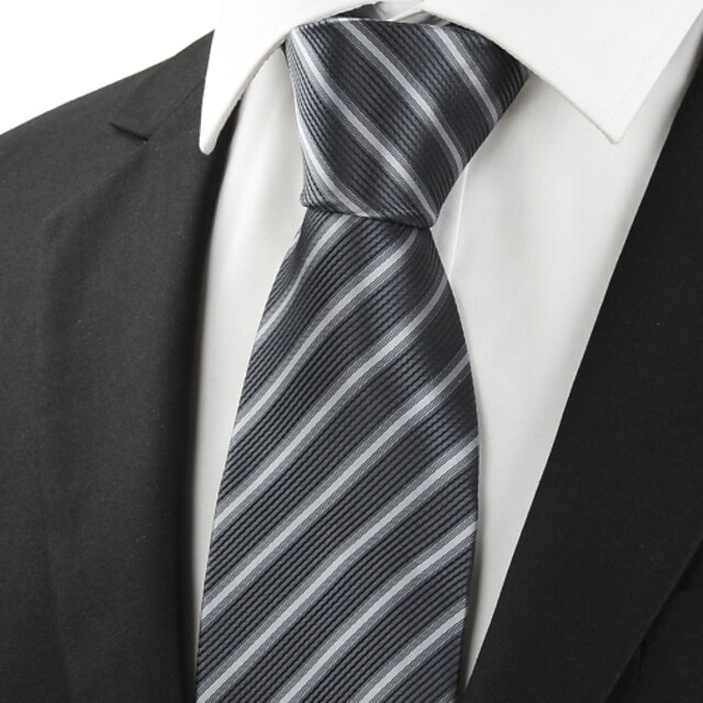  ربطة العنق-مخطط(رمادي,بوليستر)