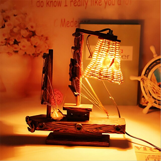  kreative Holz leichte Segel Lampe Dekoration Schreibtischlampe Schlafzimmerlampe Geschenk für Kind