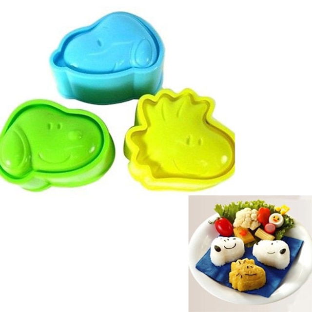  Cartoon Dog Shape Sushi Rice Roll Mould Cookie Cake Cutter (Set of 3)