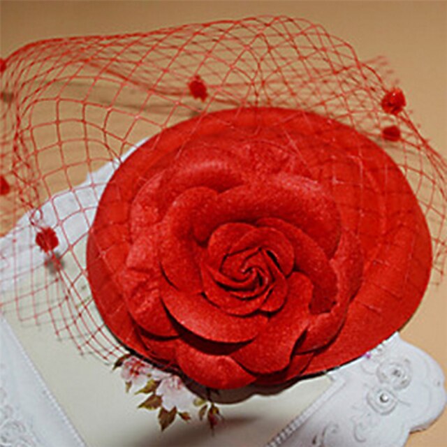  Women's Hairpins Fascinators Wreaths For Wedding Party Special Occasion Lace Red White Black