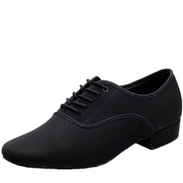  Men's Modern Shoes Heel Low Heel Canvas Lace-up Black / Indoor / EU43