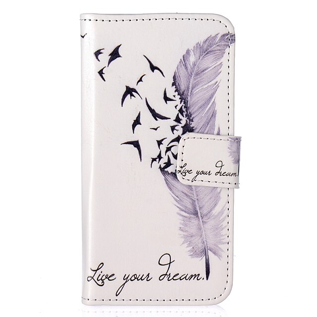  Case For iPhone 5 / Apple iPhone 8 / iPhone 8 Plus / iPhone 5 Case Wallet / Card Holder / with Stand Full Body Cases Feathers Hard PU Leather for iPhone 8 Plus / iPhone 8 / iPhone SE / 5s
