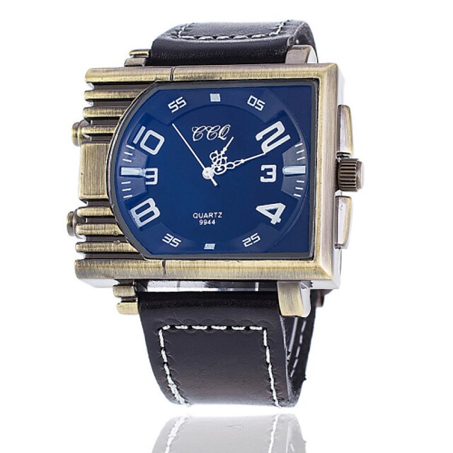  Xu™ Hombre Reloj de Pulsera Cuarzo Piel Negro Analógico Blanco Azul