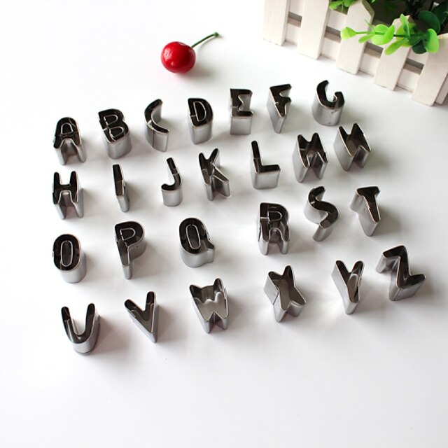  26PCS Letter Style Stainless Steel Cake & Cookie Cutters Molds