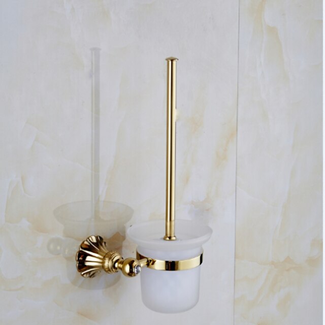  Ti-PVD Wall Mounted Brass Material Toilet Brush Holder