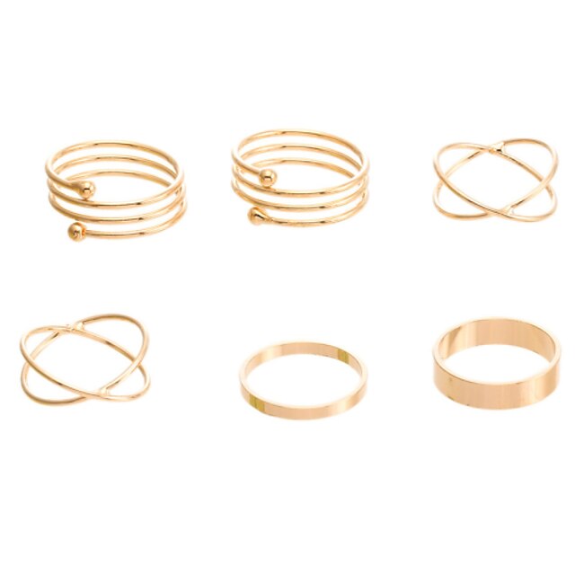  Ketting / Ring X-ring Gouden Legering Prinsessa Dames Ongewoon Uniek ontwerp 7 / Zirkonia