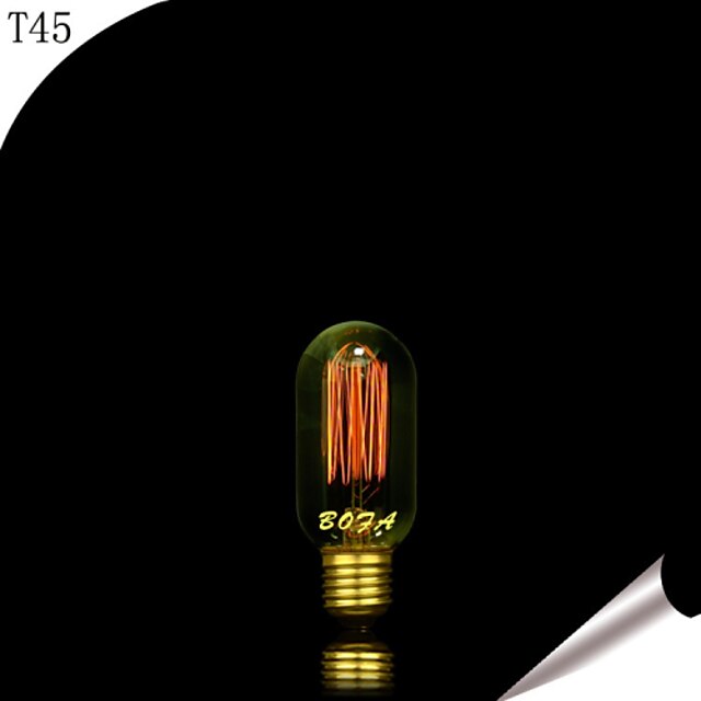  1st 40W E27 E26/E27 E26 T45 Varmvit 2300 K Glödande Vintage Edison glödlampa 220V 85-265V
