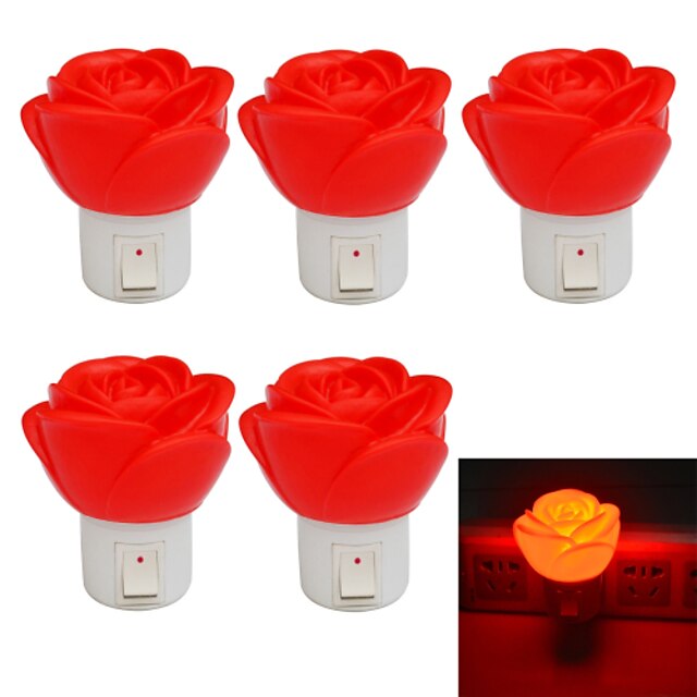  5 szt Wall Plug Nightlight Plastikowy 1 zestaw świateł