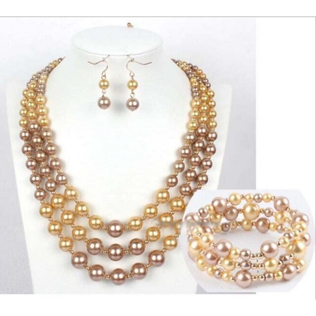  Women's Imitation Pearl Jewelry Set Imitation Pearl