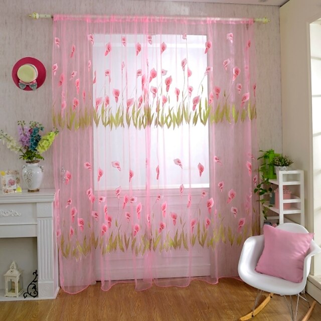  Country Sheer Curtains Shades One Panel Living Room   Curtains