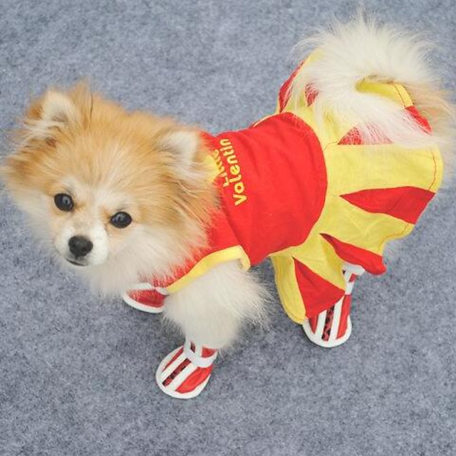  Dog Dress Fashion Dog Clothes Puppy Clothes Dog Outfits Red Blue Pink Costume for Girl and Boy Dog Terylene XS S M L