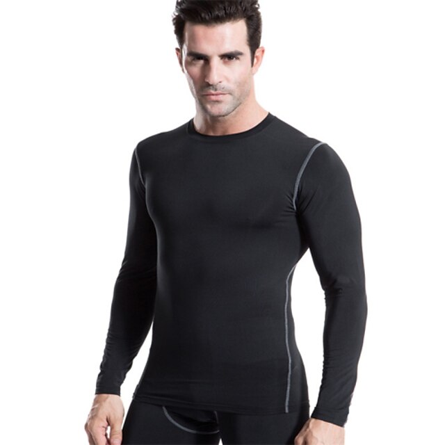  Men's Running Shirt Sports Slim Elastane Compression Clothing Top Fitness Gym Workout Workout Long Sleeve Activewear Quick Dry Soft Compression Lightweight Materials High Elasticity