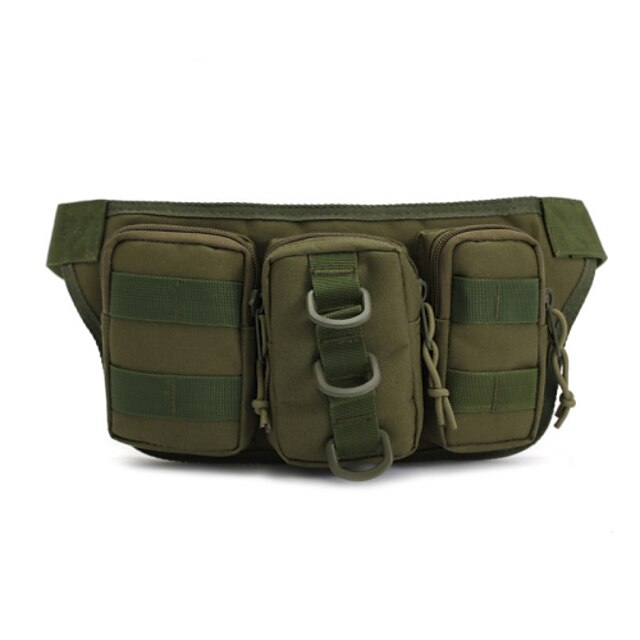  3L Waist Bag / Waist pack Hiking Backpack Shoulder Messenger Bag Multifunctional Rain Waterproof Outdoor Camping / Hiking Hunting Fishing Nylon 600D Ripstop Army Green