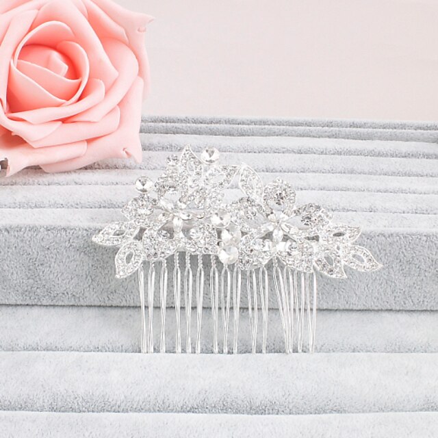  Rhinestone Hair Combs / Headwear with Floral 1pc Wedding / Special Occasion / Casual Headpiece