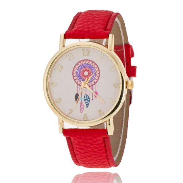  Women's Fashion Watch Quartz Casual Watch PU Band Flower Sparkle Black White Red Green Purple Yellow