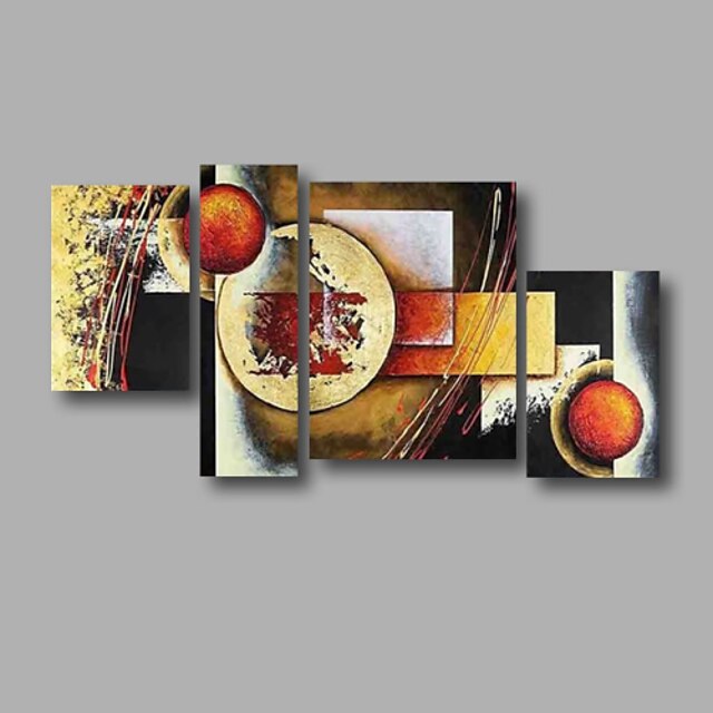  Hang malte oljemaleri Håndmalte - Abstrakt Moderne Inkluder indre ramme / Fire Paneler / Stretched Canvas