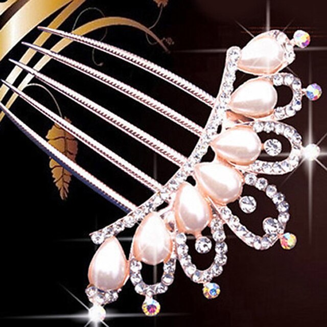  Imitation Pearl Hair Combs / Headwear / Hair Tool with Floral 1pc Wedding / Special Occasion / Casual Headpiece