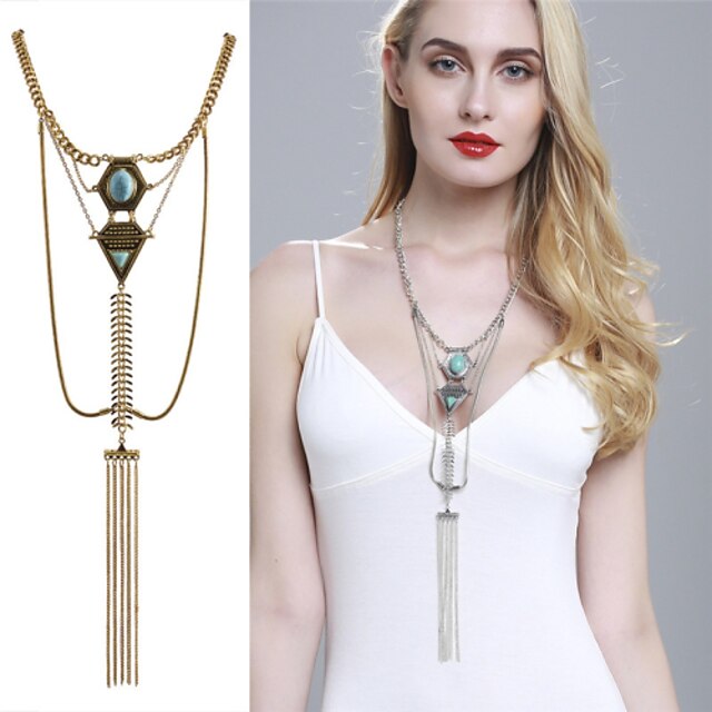  MOGE Vintage / Cute / Party /  Casual Alloy / Imitation Pearl / Resin / Porcelain Statement Necklaces