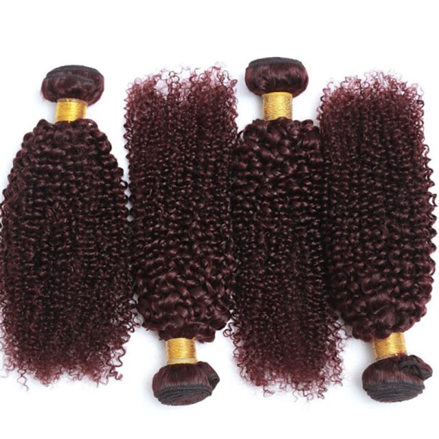  3 Bundles Brazilian Hair Curly 8A Natural Color Hair Weaves / Hair Bulk Human Hair Weaves Human Hair Extensions