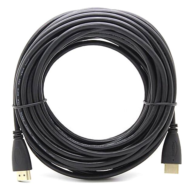  Ultra-Thin 24K Gold Plated HDMI 1.4 Male to Male Connection Cable (15m-Length)
