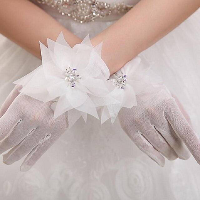  Wrist Length Fingertips Glove Tulle Bridal Gloves Party/ Evening Gloves Spring Summer Fall Winter lace