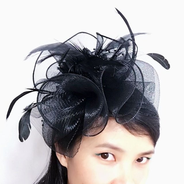  Tulle / Feather / Net Fascinators Kentucky Derby Hat / Headwear with Floral 1PC Wedding / Special Occasion / Tea Party Headpiece