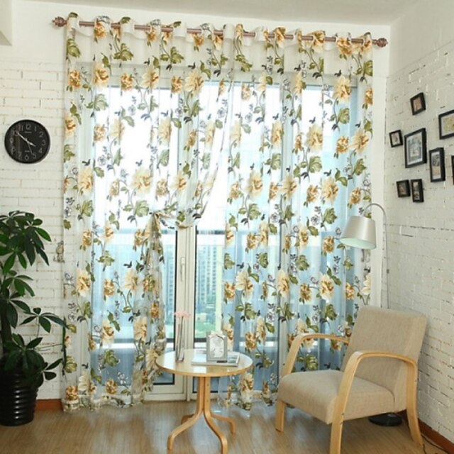  Kantri Läpinäkyvät verhot Shades One Panel Olohuone   Curtains