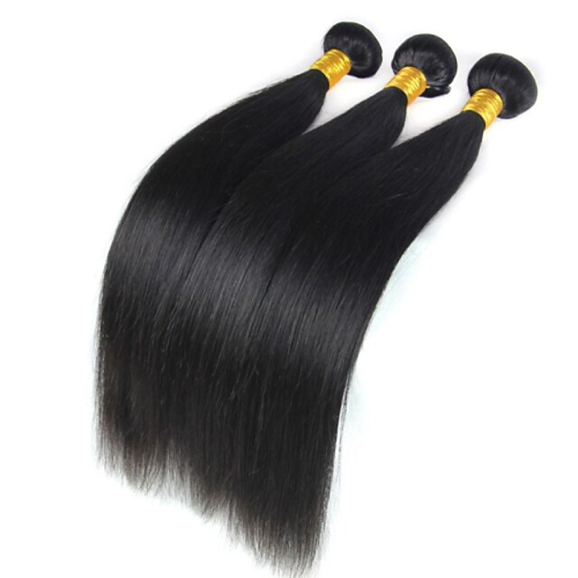  3 pacchetti Tesse per capelli Peruviano Liscio Estensioni dei capelli umani Capello vergine 300 g Ciocche a onde capelli veri 8-26 pollice / 10A / Dritto