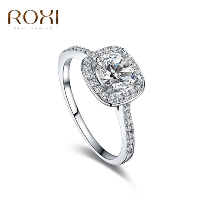 בגדי ריקוד נשים חתך אמרלד טבעת הצהרה טבעת חברות יהלום מדומה סגסוגת נשים עבודה אופנתי Fashion Ring תכשיטים לבן עבור יומי מתכוונן