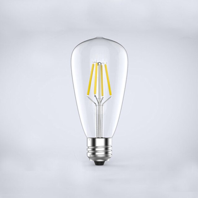  1 buc Bec Filet LED 400 lm E26 / E27 ST64 4 LED-uri de margele COB Rezistent la apă Decorativ Alb Cald 220-240 V / 1 bc / RoHs