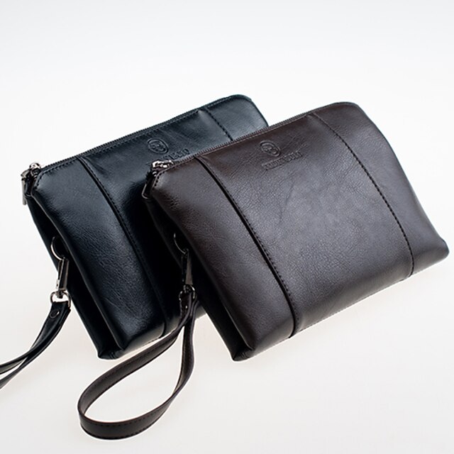  Men's Bags PU(Polyurethane) Evening Bag Solid Colored Black / Brown