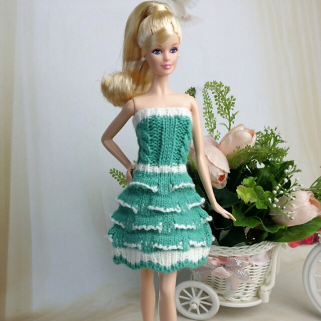  Doll Dress Casual For Barbiedoll Woolen Artificial Wool Dress For Girl's Doll Toy