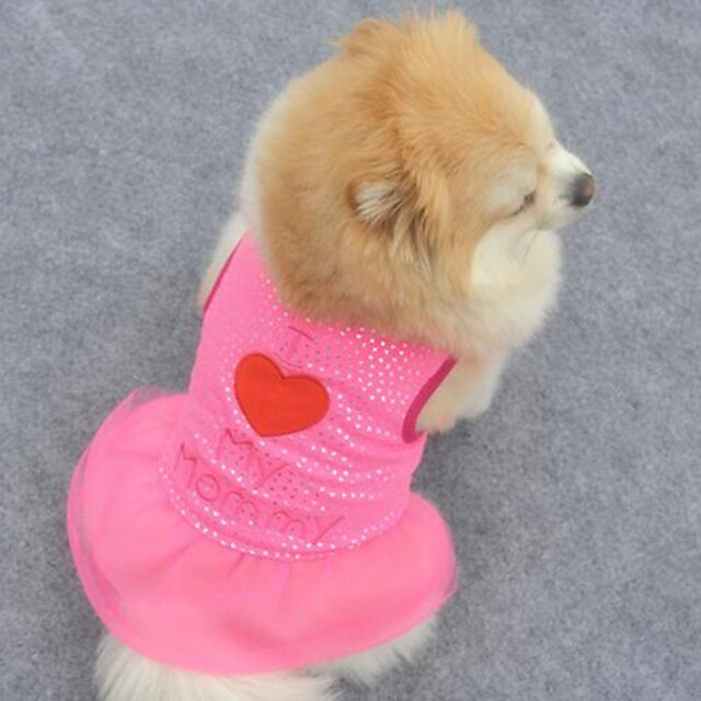  Dog Dress Embroidered Fashion Dog Clothes Puppy Clothes Dog Outfits Purple Pink Costume for Girl and Boy Dog Terylene XS S M L