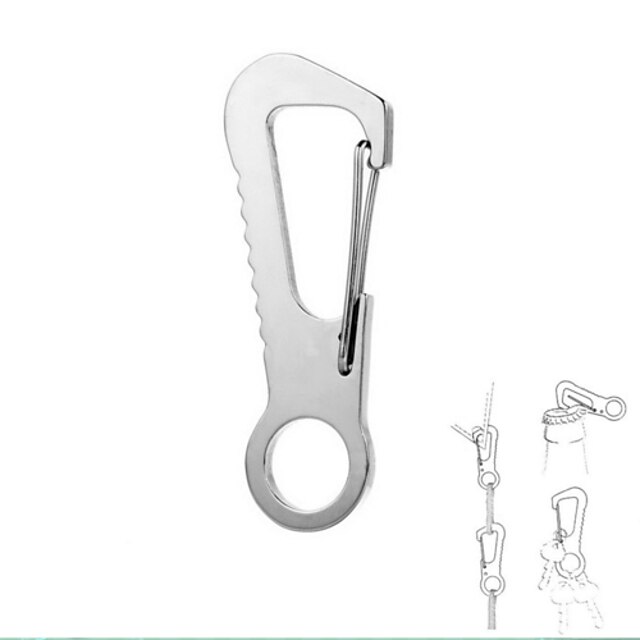  Bottle Openers Buckle Multitools Pocket Multi Function Convenient Stainless Steel Outdoor Indoor FURA Black Silver 1 pcs