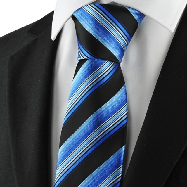  עניבה-פסים(שחור / כחול,פוליאסטר)