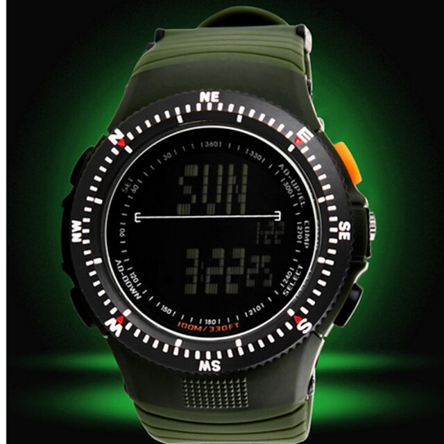  SKMEI Men's Sport Watch Digital Silicone Black 30 m Water Resistant / Waterproof Calendar / date / day Digital Charm - Gray Brown Green