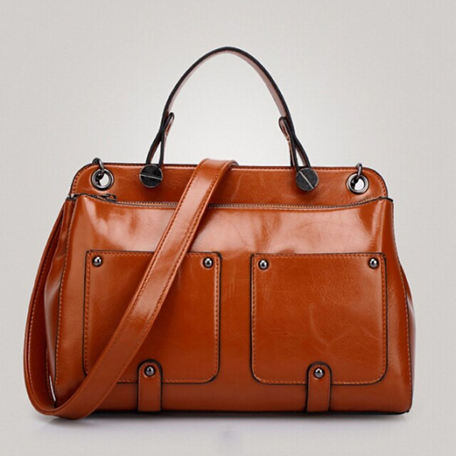  Women Shoulder Bag PU All Seasons Casual Outdoor Shopper Zipper Beige Brown Blue