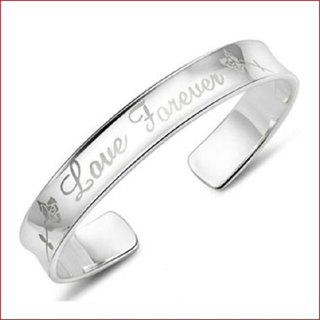  Women's Cuff Bracelet Love Silver Plated Bracelet Jewelry Silver For Wedding