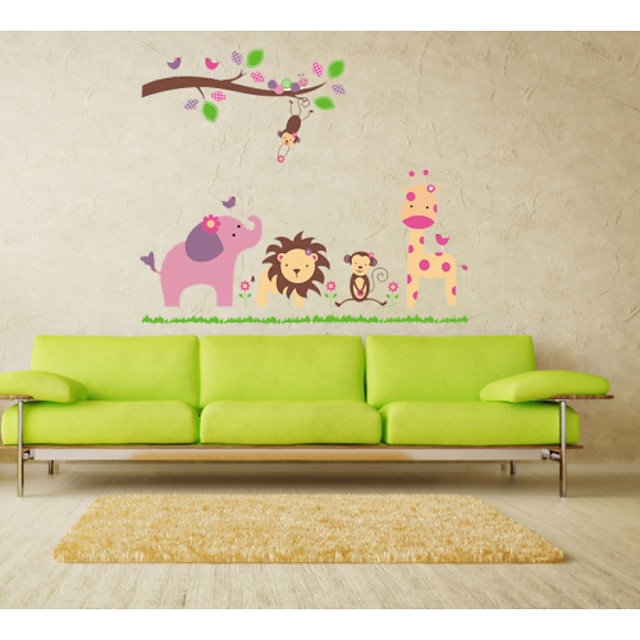  AY869 Cartoon Wall Stickers for Kids Rooms Home Decoration PVC Animal TV Decal Girls Room Mural Art