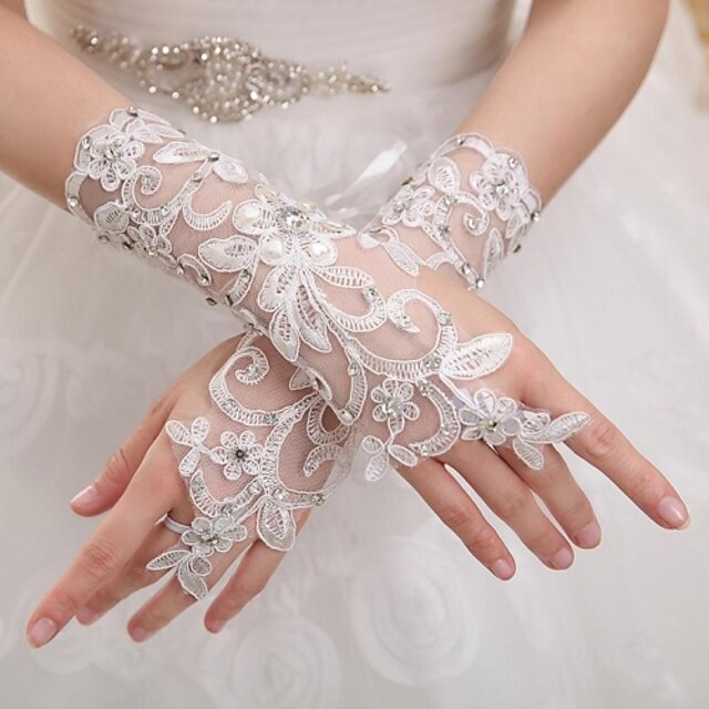  Wrist Length Fingerless Glove Tulle Bridal Gloves Party/ Evening Gloves Spring Summer Fall Winter lace
