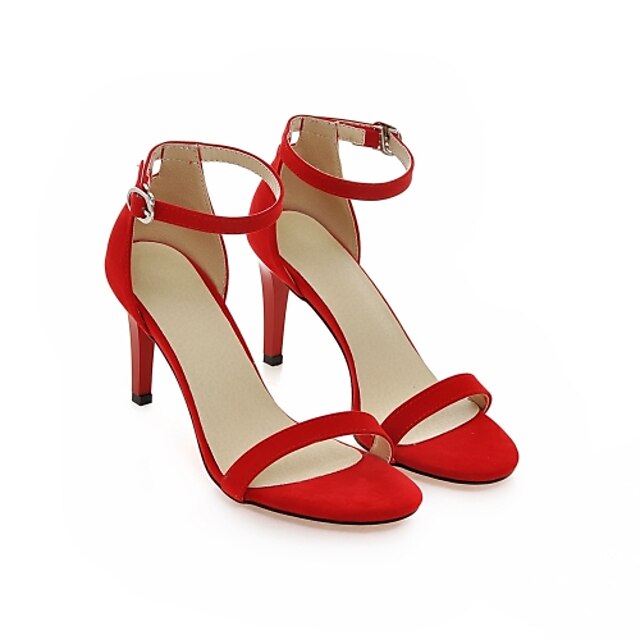  Women's Shoes Leatherette Spring / Summer / Fall Stiletto Heel Buckle Black / Beige / Red